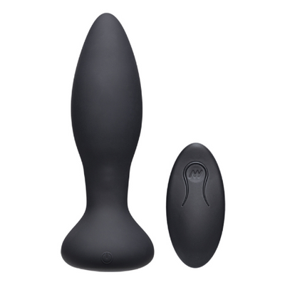 Vibe - Experienced - Rechargeable Silicone Anal Plug With Remote (Black) - One Stop Adult Shop