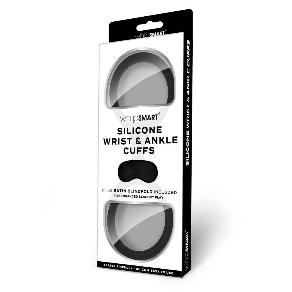 WhipSmart Silicone Wrist & Ankle Cuffs Black - OSAS