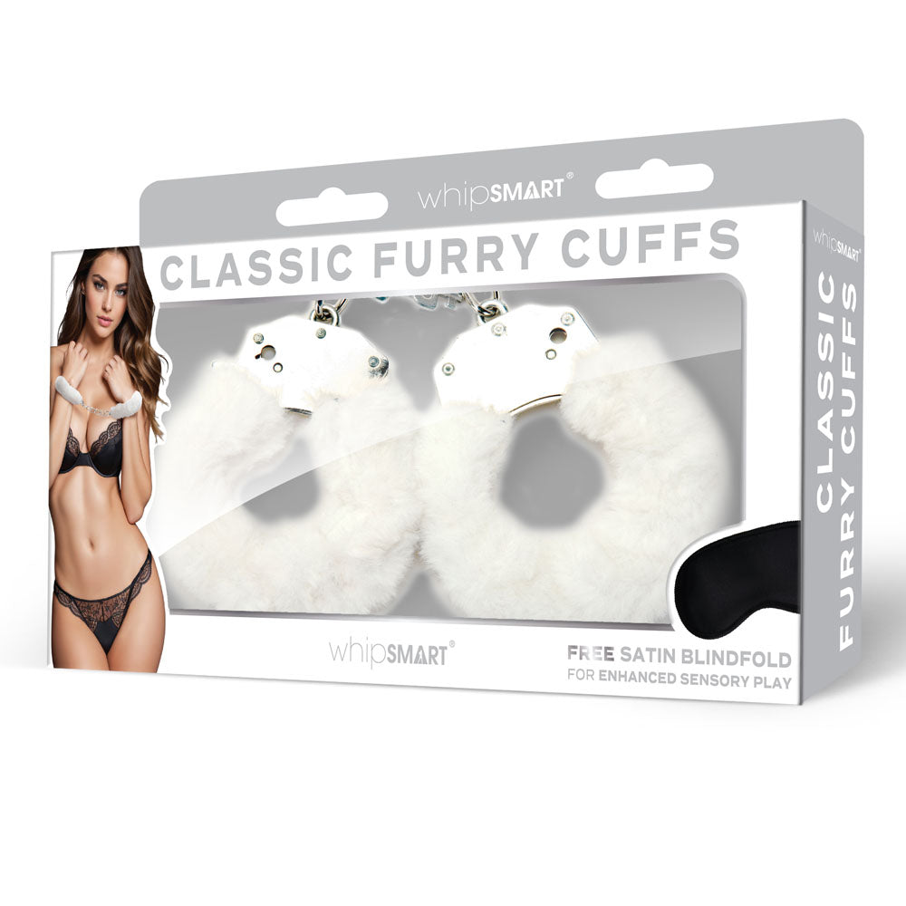 WhipSmart Classic Furry Cuffs White - OSAS