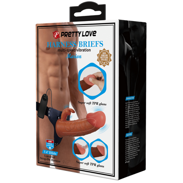 Universal Strap-On Harness Vibrating Marion with 7.4in Dildo - OSAS