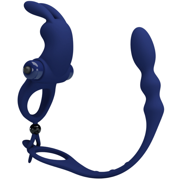 Ayad Vibrating Cock Ring with Anal Plug - OSAS