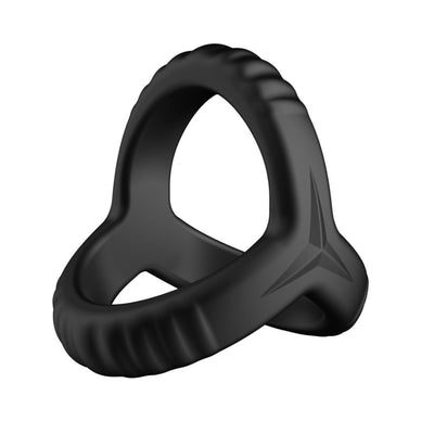F-59: Tri Cock & Ball Ring - Black - OSAS