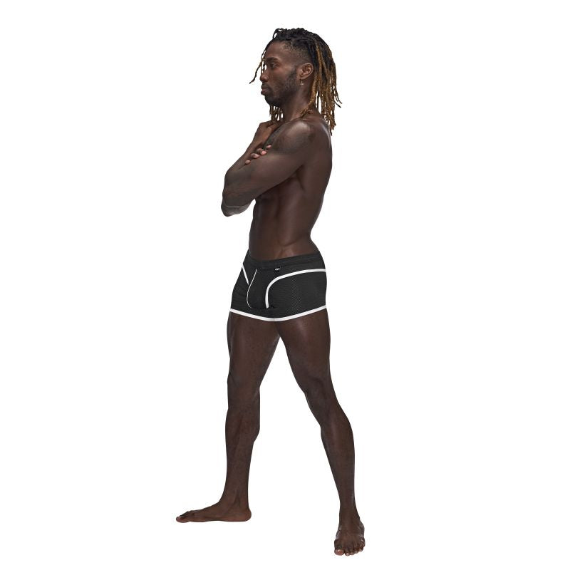 Male Power Sport Mesh Mini Short Black - One Stop Adult Shop