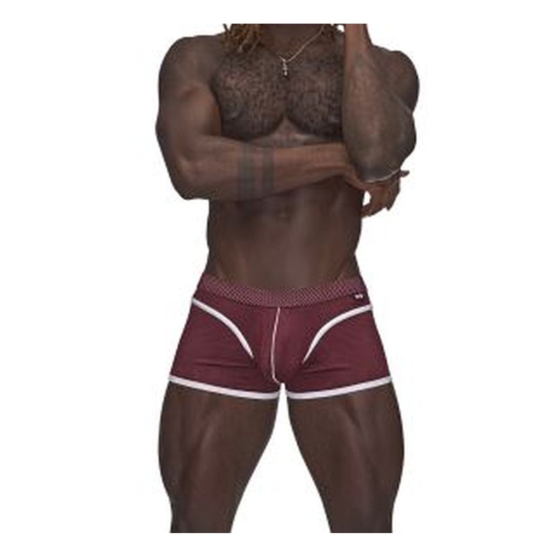 Male Power Sport Mesh Mini Short Burgundy - One Stop Adult Shop