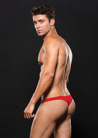 Microfibre Low Rise Zip Thong Red - One Stop Adult Shop