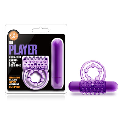Play With Me The Player Vibrating Double Strap Cock Ring Purple - One Stop Adult Shop