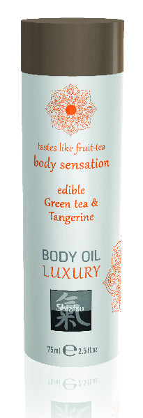 Shiatsu Luxury Body Oil Edible Green Tea & Tangerine - One Stop Adult Shop