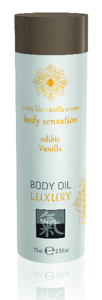 Shiatsu Luxury Body Oil Edible Vanilla - One Stop Adult Shop