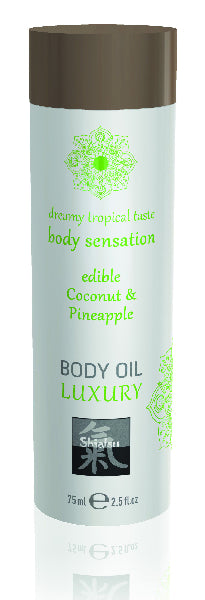 Shiatsu Luxury Body Oil Edible Coconut & Pineapple - One Stop Adult Shop