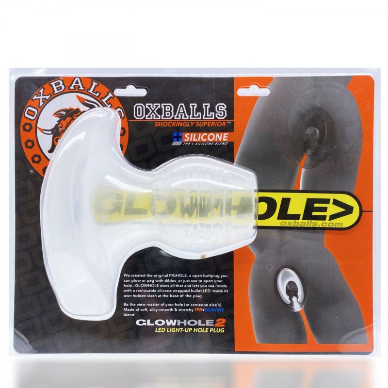 Glowhole 2 Buttplug L Clear Frosted - One Stop Adult Shop
