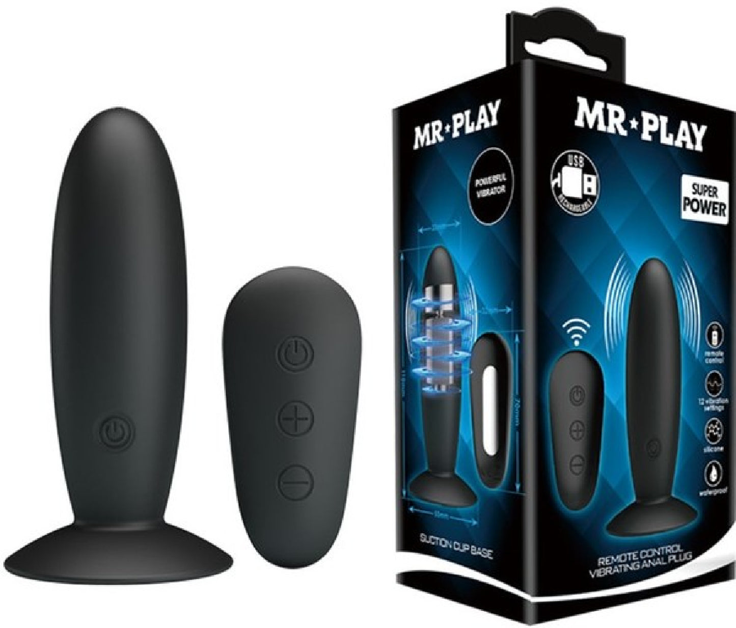 Remote Control Vibrating Anal Plug (Black) - One Stop Adult Shop