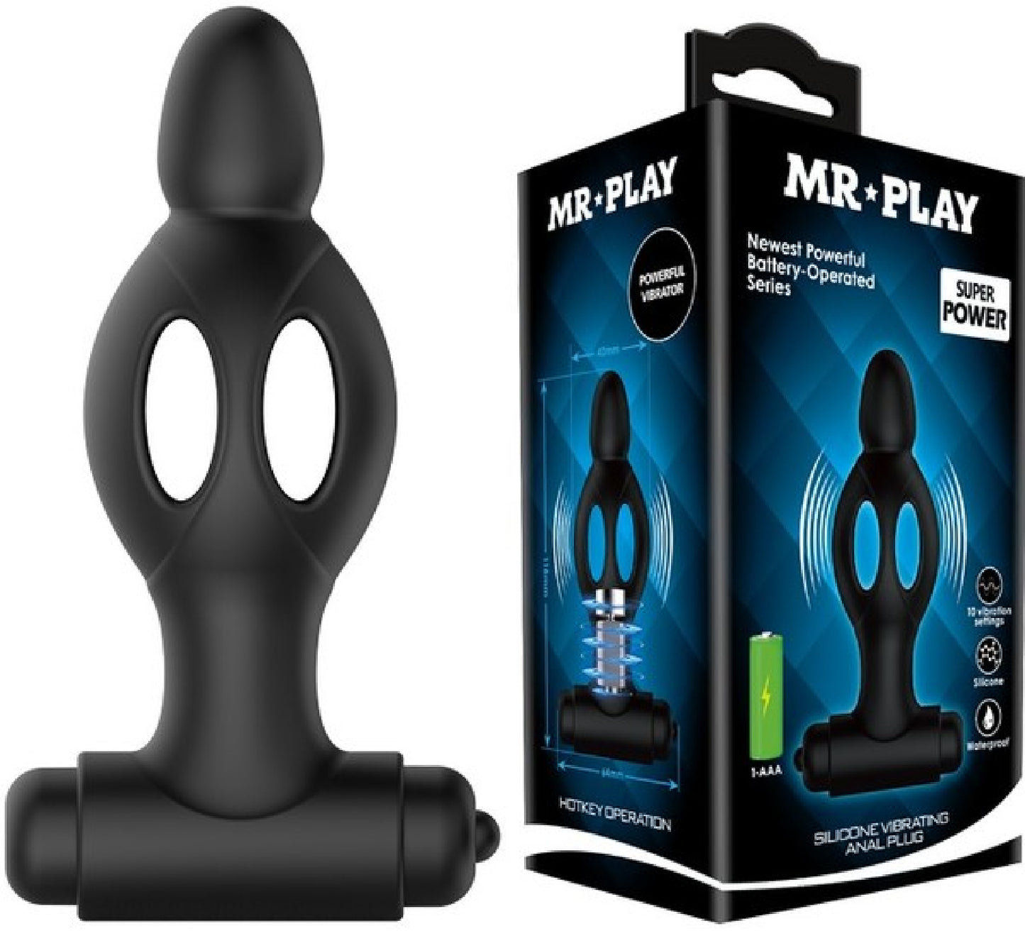 Silicone Vibrating Anal Plug (Black) - One Stop Adult Shop