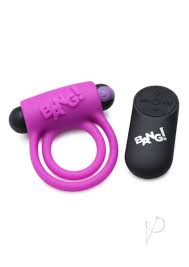 Bang! - Silicone Cock Ring & Bullet w/RC (Purple) - One Stop Adult Shop