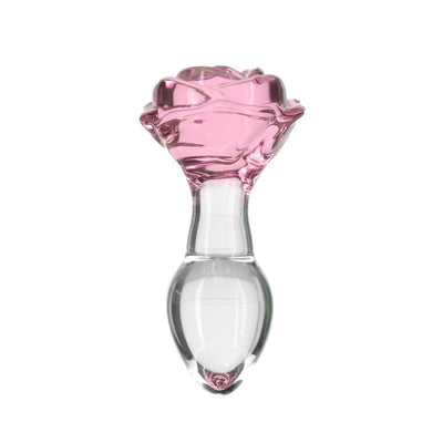 Pillow Talk Rosy Luxurious Glass Anal Plug w Clear Gem - One Stop Adult Shop