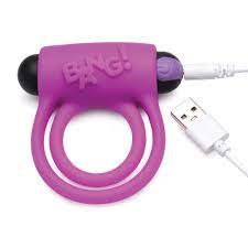 Bang! - Silicone Cock Ring & Bullet w/RC (Purple) - One Stop Adult Shop