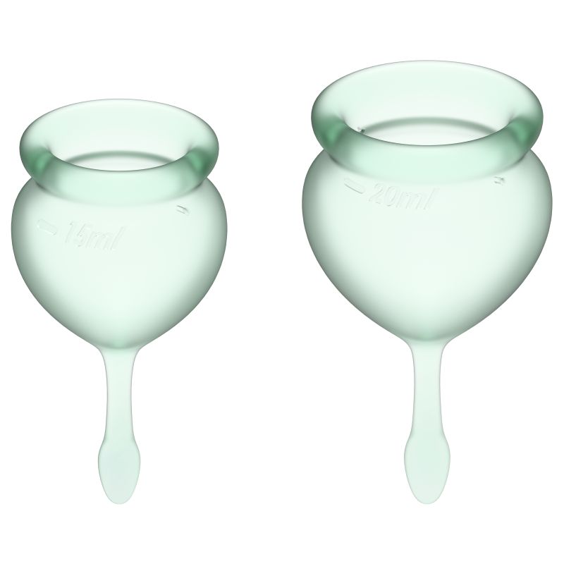 Feel Good Menstrual Cup  Light Green 2pcs - One Stop Adult Shop