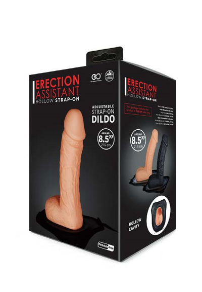 Erection Assistant Hollow Strap On 8.5" Flesh - One Stop Adult Shop
