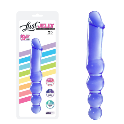 LUST JELLY 9.5 DOUBLE DONG - PURPLE - One Stop Adult Shop