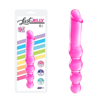 LUST JELLY 9.5 DOUBLE DONG -PINK - One Stop Adult Shop