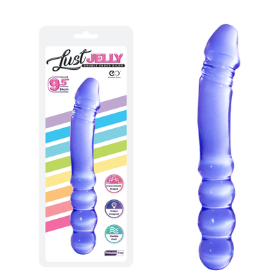 LUST JELLY PVC  9.5 DOUBLE DONG - PURPLE - One Stop Adult Shop