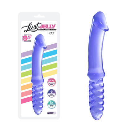 LUST JELLY DOUBLE DONG 9.5" - PURPLE - One Stop Adult Shop
