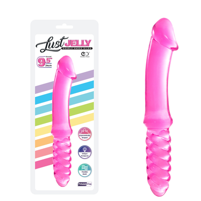 LUST JELLY DOUBLE DONG 9.5" - PINK - One Stop Adult Shop