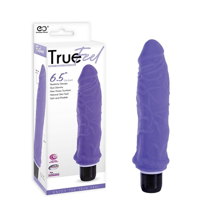 True Feel 6.5" Realistic Vibrator Purple - One Stop Adult Shop