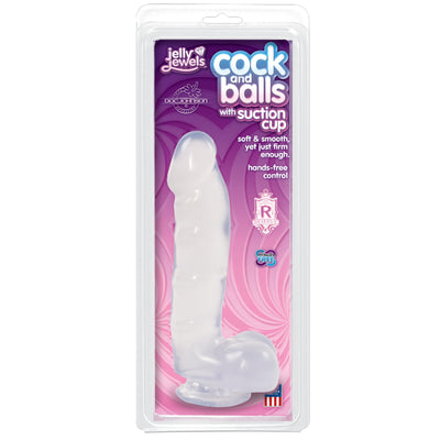Cock And Balls With Suction Cup Diamond Clear - One Stop Adult Shop