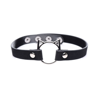Kinky Kitty Ring Slim Choker Black - One Stop Adult Shop
