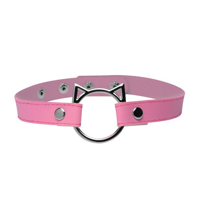 Kinky Kitty Ring Slim Choker Pink - One Stop Adult Shop