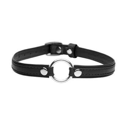 Sex Pet Leather Choker w/ Silver Ring Black - One Stop Adult Shop