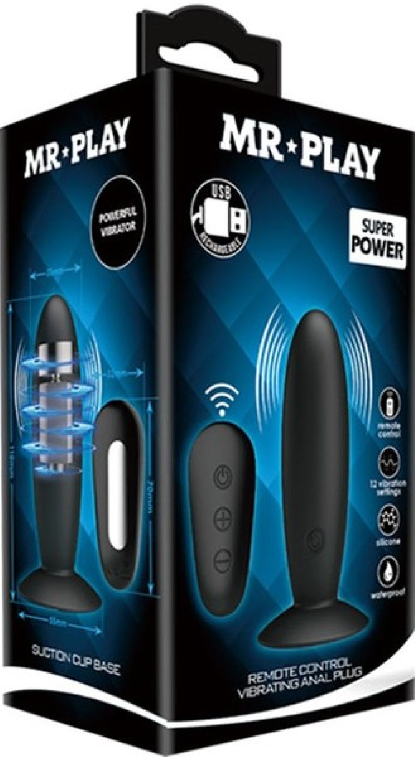 Remote Control Vibrating Anal Plug (Black) - One Stop Adult Shop