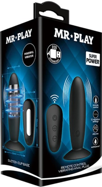 Remote Control Vibrating Anal Plug (Black) - One Stop Adult Shop