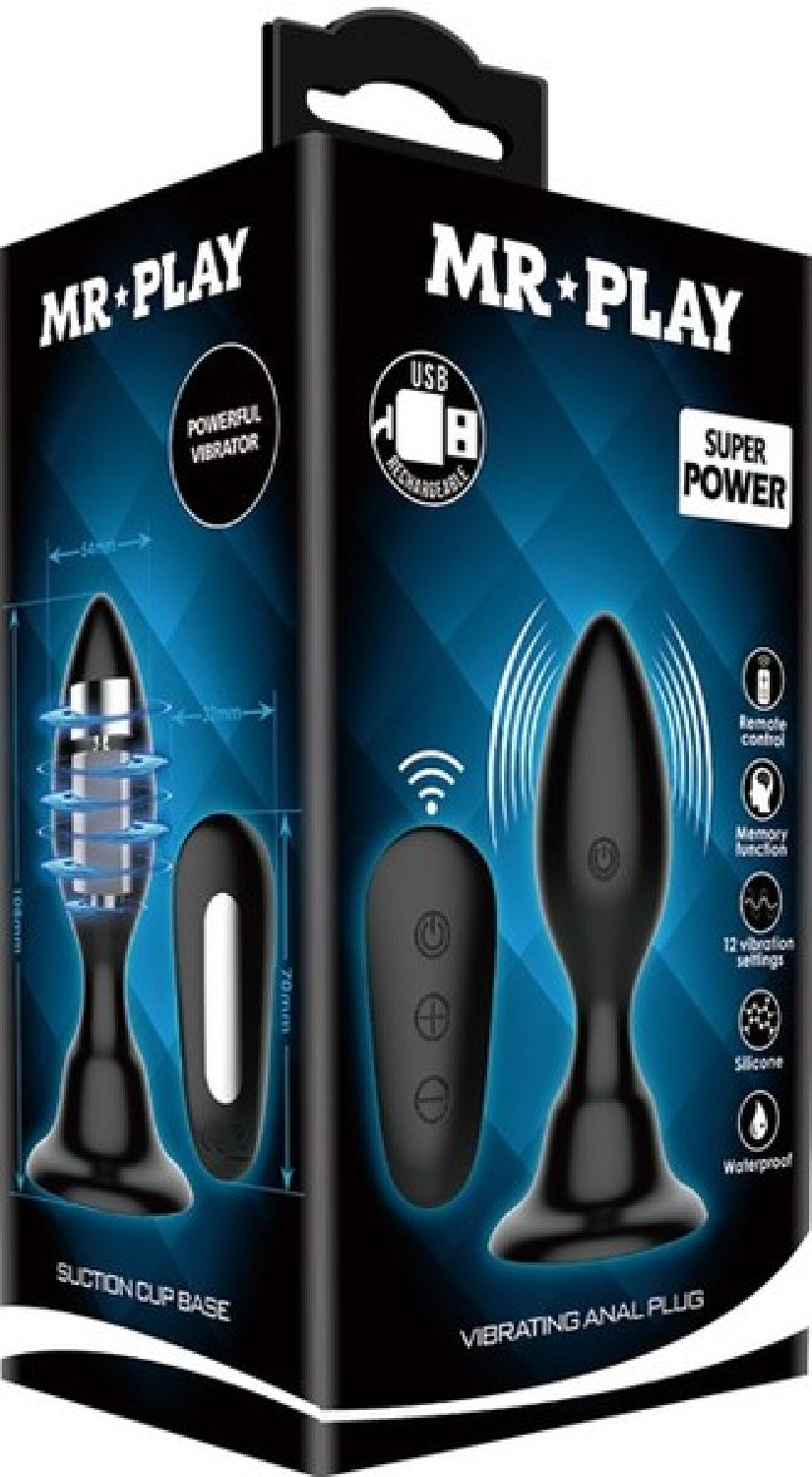 Vibrating Anal Plug (Black) - One Stop Adult Shop