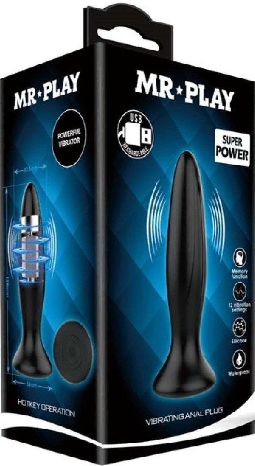 Vibrating Anal Plug Black - One Stop Adult Shop