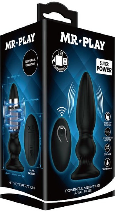 Powerful Vibrating Anal Plug (Black) - One Stop Adult Shop
