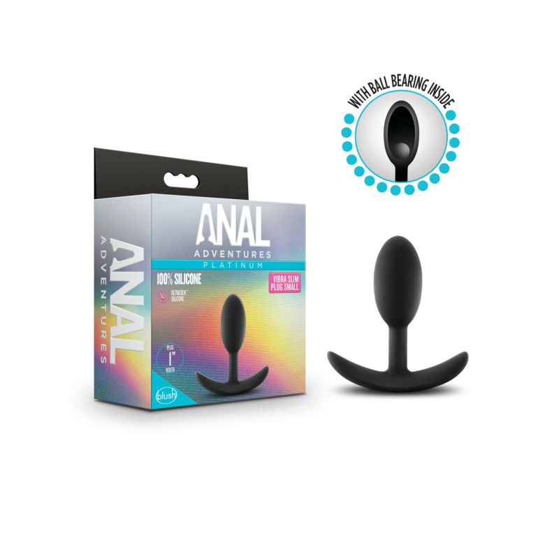 Anal Adventures Platinum Silicone Vibra Slim Plug Small - One Stop Adult Shop