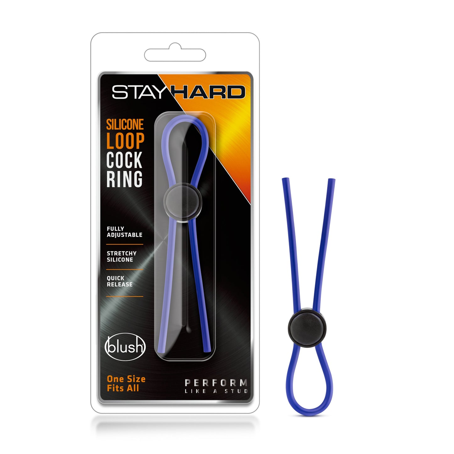 Stay Hard Silicone Loop Cock Ring Black - One Stop Adult Shop