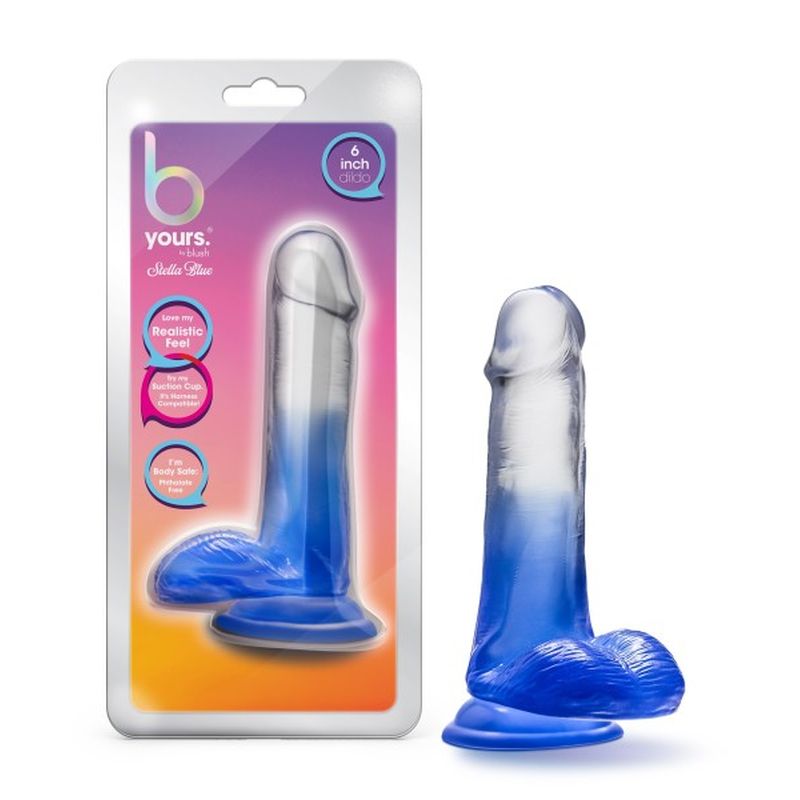 B Yours Morning Dew 6in Dildo Stella Blue - One Stop Adult Shop