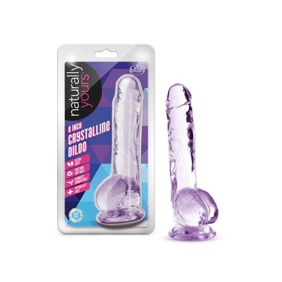 Naturally Yours 8" Crystaline Dildo Amethyst - One Stop Adult Shop