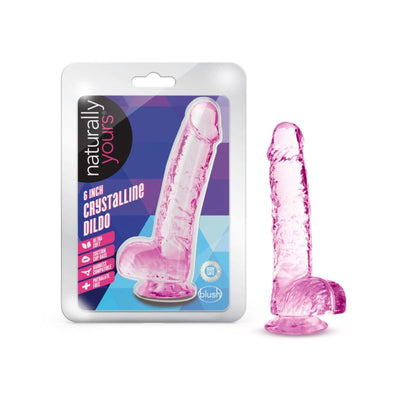 Naturally Yours 6" Crystaline Dildo Rose - One Stop Adult Shop
