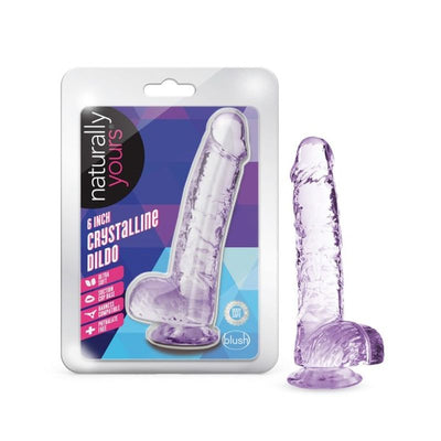 Naturally Yours 6" Crystaline Dildo Amethyst - One Stop Adult Shop
