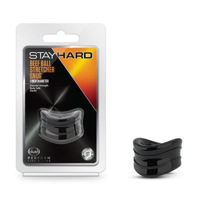 Stay Hard Beef Ball Stretcher Snug 1inch Black - One Stop Adult Shop
