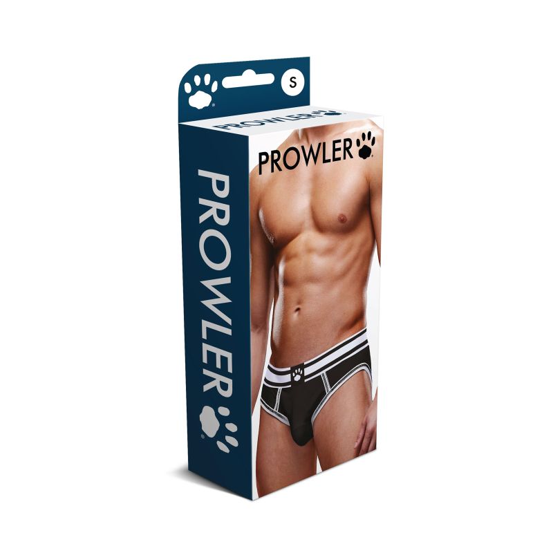 Prowler Open Back Brief White/Black - One Stop Adult Shop