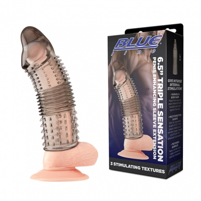6.5" Triple Sensation Penis Enhancing Sleeve Extension - One Stop Adult Shop