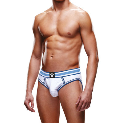 Prowler Open Back Brief White/Blue - One Stop Adult Shop