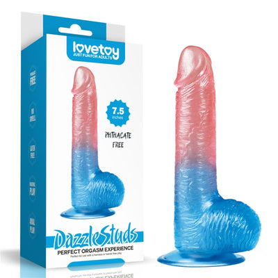 Dazzle Studs Dildo 7.5in Pink/Blue - One Stop Adult Shop