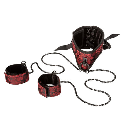 Scandal Posture Collar with Cuffs Red - One Stop Adult Shop