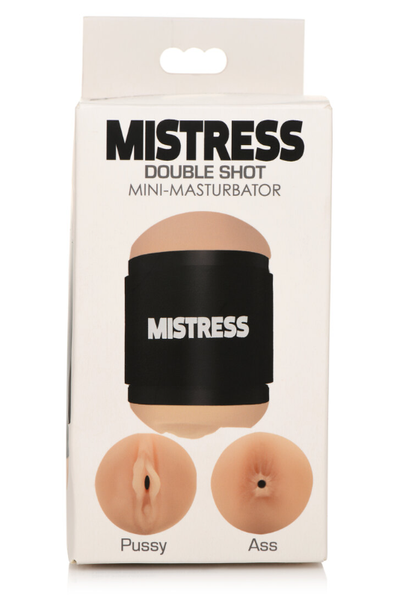 Mistress Double Shot Mini Masturbators Pussy & Ass Light Tone - One Stop Adult Shop