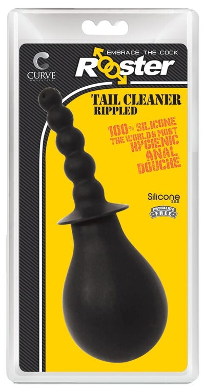 Rooster Tail Cleaner Rippled - Black - One Stop Adult Shop